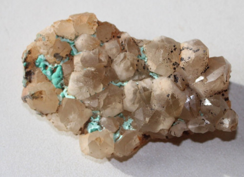 Malachite sur quartz hyalin - quartz,