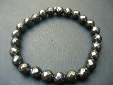 Bracelet de perles Hématite magnétique à facettes Grade AA, Sur mesure