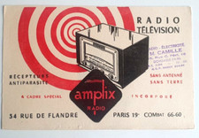 Ancien Buvard AMPLIX RADIO TELEVISION  PARIS NANCY bel état