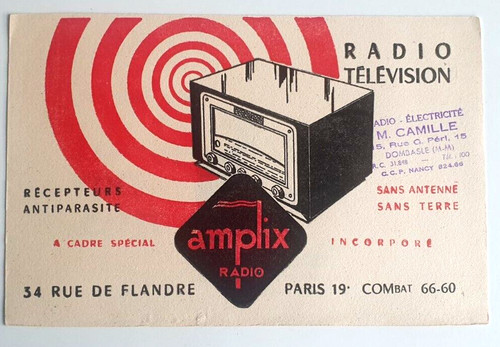 Ancien buvard amplix radio - buvard,