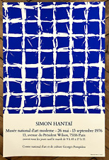 Simon Hantaï affiche originale sérigraphie 1976 Art Abstrait Abstraction Hantai