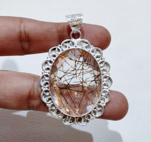 Pendentif pierre précieuse - , en