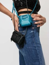 Mini sac en cuir noir MAJE