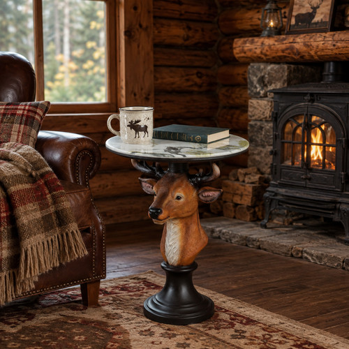 Deer head accent table animal - deer,