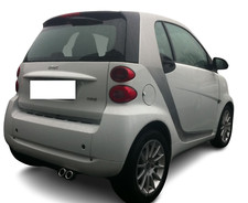 Ouverture D'Échappement pour Smart Fortwo 451 Facelift Double Échappement 2x60mm