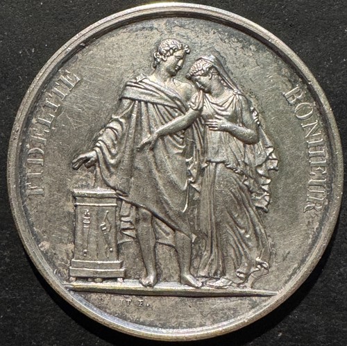 Médaille mariage argent main - médaille,