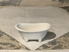 Porte-savon/porte-éponge "baignoire", céramique blanche