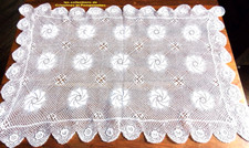 NAPPERON FAIT MAIN CROCHET EN FIL FIN RECTANGULAIRE 40CM X60  BLANC  ***