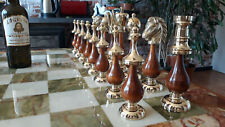 Jeu d'échecs LUXE 3XL ITALFAMA "ORIENTALE GIGANTE" Laiton TABLE marbre onyx 