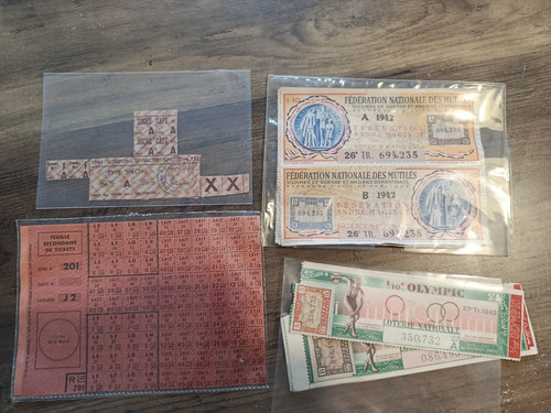 Lot wwii france - wwii, tickets