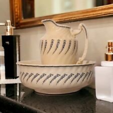 Ancien ensemble de toilette  en faïence Opaque GIEN  Terre de fer décor Turgot