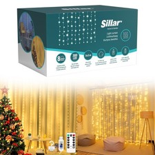 Filet Lumineux LED Rideau Lumineux Guirlande Lumineuse Noël Blanc Chaud...