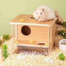 Cabane de jeu à 2 niveaux pour hamsters, chinchillas, lemmings et hamsters