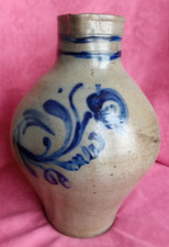 Belle ancienne jarre buire cruche pansue à col large Weithalskrug Grès d'Alsace