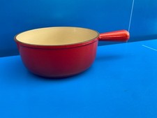 LE CREUSET SERVICE A FONDUE CASSEROLES Poêlons EN FONTE ROUGE TBE