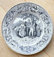 Assiette Parlante Ancienne Le bal de Village n°6 Choisy le roi