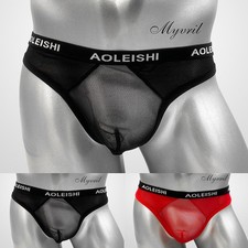 Slip sexy homme transparent string maille transparente respirant sous vêtement