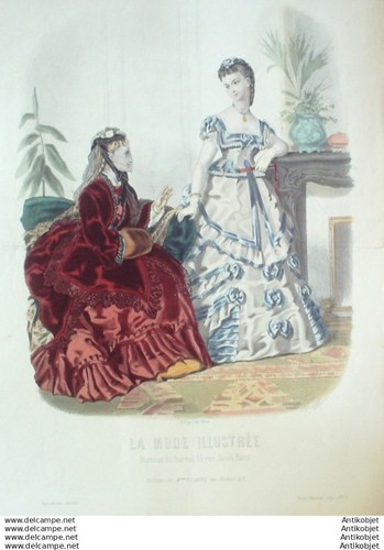 Gravure mode illustree 1872 - illustree, #
