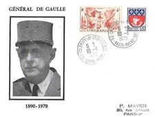  LIBERATION ... DEUIL du Général De gaulle sur ENV...Obl.. du jour de son Décès