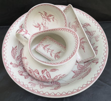 Nécessaire de toilette U&C Sarreguemines Glycine Cuvette broc etc...   5 pièces