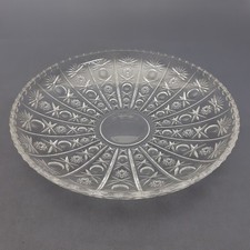 Centre De Table En Cristal Taillé Bohème Transparent Floral Vintage Années 70