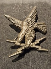 Insigne Brevet Militaire Transmissions Guerre electronique Niveau Argent