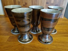 Ensemble de 5 mazagrans vintage en grès émaillé