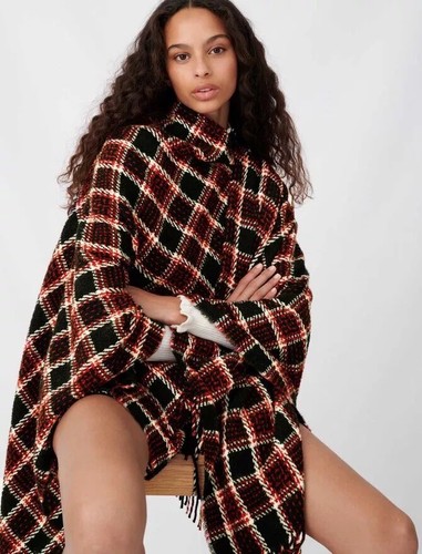 Maje black and red checkered - black,