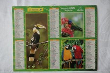 Calendrier -Almanach Facteur 2006 poste Toucan diamant gould Ara Loriquet Calao