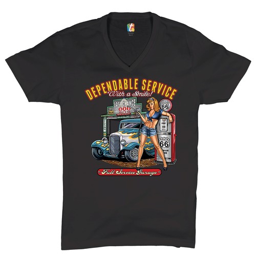 Dependable service neck - dependable, v-neck