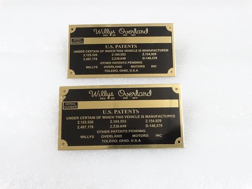 Laiton données plaque - 2x,