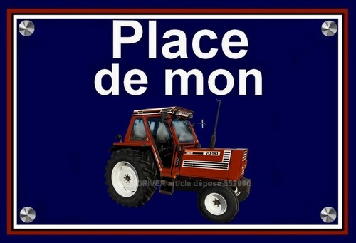 Plaque place mon tracteur - mon,