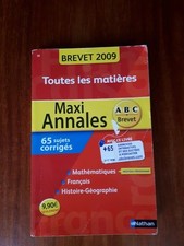 Livre Maxi Annales toutes matières Brevet 2009 Edition Nathan