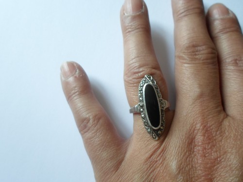 Bague argent massif - en,