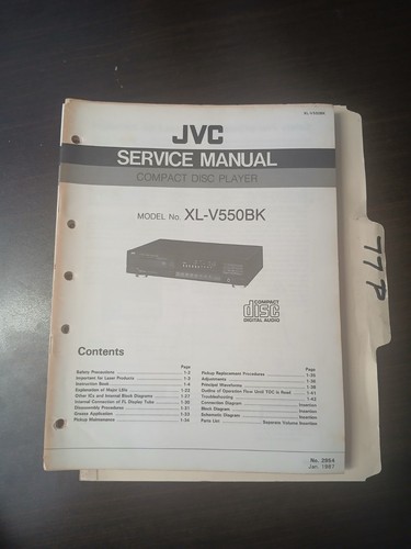 Jvc v550bk service manual - v550bk,
