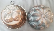 2 Anciens Moules à Suspendre en Cuivre pour Gâteaux Kouglof 