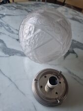 Lustre Plafonnier Boule Art Déco Muller Frères Lunéville  Verre Électrifié 