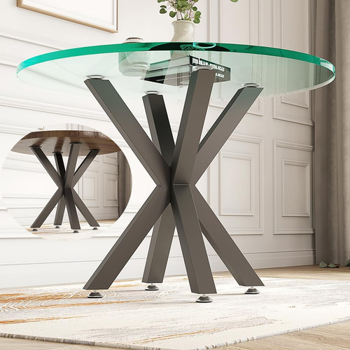 Metal table base with - table,