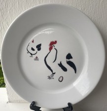 Chantal Dunoyer Assiette Coq Et Poule 2004 Porcelaine Musée Pays De L Ain