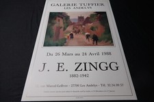 Zingg J. E. Galerie les andelys  affiche 1988 Exposition galerie peinture