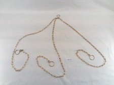 suspension à 3 chainettes de 50 cm en acier laitonné vasque luminaire (CX11)