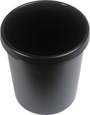[Ref:H6106195] HELIT Corbeille à papier Plastique Ronde 35 cm 30 litres Noir