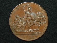 MEDAILLE CU. 50mm GAYRARD. LOUIS XVIII RESTAURATION DU TRÔNE D'ESPAGNE c.1823