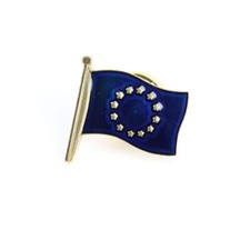 Pin's drapeau Européen - Europe - en Laiton - Drapeaux - Classique