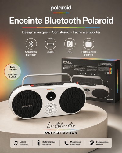 Enceinte polaroid bluetooth - enceinte, p3