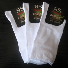 3 Paire Hommes Bambou Chaussettes Extra Bordure Douce Sans Gummi Blanc 39 À 46