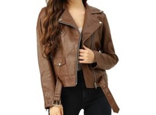 Veste marron tendance en cuir
