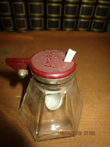 Moutardier ancien verre - verre, /