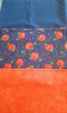 3 GRANDS COUPONS HALLOWEEN COTON 1 BLEU/1 CITROUILLES FOND BLEU/1 ORANGE