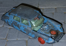 CITROEN DS 21 MAJORETTE RAIL ROUTE #13 FRANCE rare 1/65 voiture jouet ancien blu